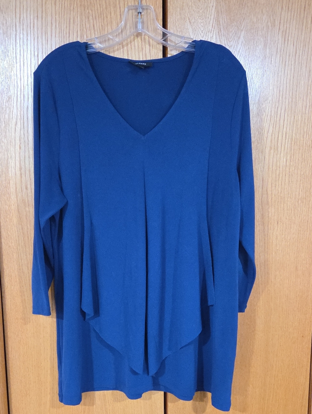Alfani Royal Blue V-Neck Draped Tunic